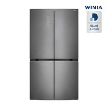 위니아 프렌치 냉장고 상냉장 하냉동 터치 디스플레이 886L WWRW938EEMPS, 스페이스 실버