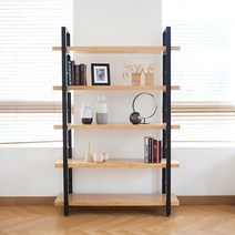 [창성가구] 뉴송 우드슬랩 통원목 책장·진열장 1200, 앤틱브라운