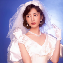빈티지 복고 장미 화이트 셀프웨딩촬영 면사포 웨딩드레스 레이스 악세사리 머리핀