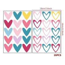 레인보우 컬러 도트 나비 스타 벽 스티커 아이 방 어린이 홈 장식 데칼 이동식 DIY 비닐, [04] Love 20cmX30cmx2pcs
