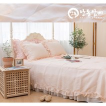 냉감 삼베 프릴 여름 이불 (주)안동삼베 국내생산, 패드, 핑크