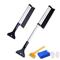 차량용 성에제거기 세트 스노우 브러쉬 제설 눈 성에 제거 스크래퍼 물기 서리 제거 자동차, 1세트