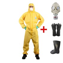 여름 녹약 방진복 풀셋트 방염복 분진복 실험용 작업복, XXL, 화학보호복+찡그림마스크+장갑+부츠