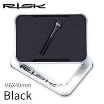 위험 MTB 도로 자전거 헤드셋 스템 캡 고정 볼트 카운터 싱크 나사 스타 너트 티타늄 합금 M6x30/40/50mm, M6x40 Black