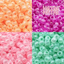 하태하태 유광파스텔 시드 비즈 20g (2mm 3mm) 구슬 공예 팔찌 재료 만들기, 02.살구-2mm