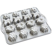 NordicWare 노르딕웨어 홀리데이 원바이트 번트팬 제빵틀 16구 3컵 실버, 1개
