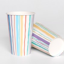 16oz 레인보우컵 소량 200개 / 슬러시 아이스 음료 전용 양면코팅 일회용 종이컵, 16 레인보우컵 200개