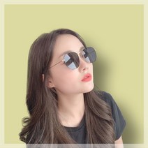 여성 각진 미러 선글라스 여자 얼굴 유행 골드-블랙