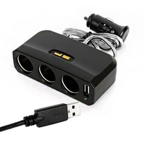 차량용 멀티소켓 3구 SF739 USB, 실버