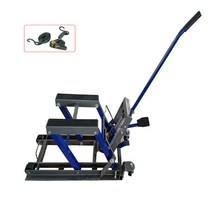 오토바이 스탠드 리프트 유압 리프트 할리 바이크 정비 자키 작키 680kg, 스트랩 블루 그레이