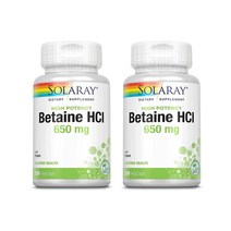 솔라레이 베타인 HCl 650mg 펩신 250정 2병 Solaray High Potency Betaine HCl with Pepsin 650mg 250ct