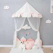 모위 침대 캐노피 장식 커튼 모기장 텐트 북유럽풍, 흰색 연잎 1.1m + 망사