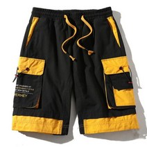 23SS여름 카고 반바지 포켓 코튼 스트리트웨어 캐주얼 남성용 리본 버뮤다 쇼트 팬츠 남성 쇼츠