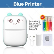 가장 저렴한 미니 휴대용 열전 사 프린터 무선 블루투스 안드로이드 IOS 2 색 Impresora Termica Maker Machine with Pape, 15 Blue Printer