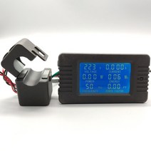 디지털 전압계 전류계 에너지 전력 주파수 계수 전류 패널 미터 검출기 LCD 블루 6 in 1 AC 100A 110V 220V, [02] Split CT