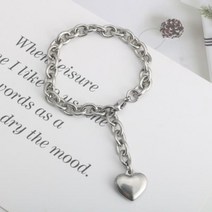 하트참 체인 팔찌 써지컬스틸 커플 여성팔찌