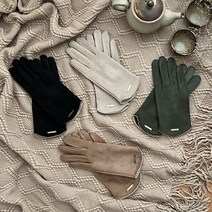 ZIROU 여성 스웨이드 기모 겨울 장갑 스마트폰 터치 장갑