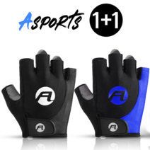 듀웨이 ASPORTS 자전거 반장갑 1+1, 블루(M), 블루(L)