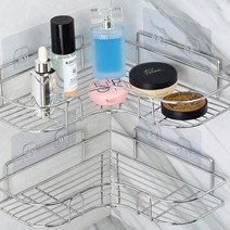 무타공 스텐레스 코너 선반 1+1 / 총 2개 / 욕실 주방 다용도