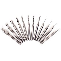 End Mill Bit 세트 12개 텅스텐 카바이드 CNC 로터리 비트 PCB 밀링 라우터 조각 콘 커터 드릴링 구멍 도구 몰드 플라스틱 섬유 카본 나무 0.25mm5.5mm US