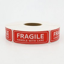 FRAGILE 영문 취급주의 테이프형 스티커 S (약 1000매), 단품