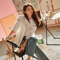 [지오다노] 343501 여성 포플린 베이직 셔츠 SS시즌_ 05343501