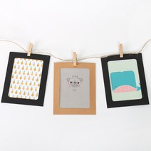 [펠트친구] 가랜드형 종이액자세트(10장)-중[1576], 검정