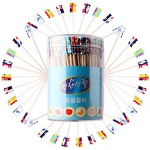 알록달록 컬러 과일꽂이 300P 롯데 과일꼬지 과일안주 대용량 이쑤시개 가정용 업소용 손님접대 자작나무 요지, 300p 원형(11cm)