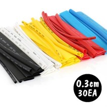 pdg# 열 수축 튜브 세트 0.3x15cm 블랙 30EA 단선방지 케이블 결속 고무관, !@상품선택@-