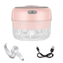 초고속진공블렌더 저소음 가정용 다용도 얼음갈리는믹서기 100250ml 전기 마늘 분쇄기 미니 초퍼 야채 칠리 고기 생강 분쇄기 usb 충전 주방 가제트, 핑크 100ml
