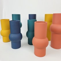 대형 인테리어 빈티지 오브제 세라믹 도자기 후리지아 화병 꽃병 화기 vase, 심플 안전 포장(추가금 x), 머스타드노랑