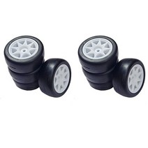 RC카타이어 8pcs 58mm 타이어 110 112 rc 드리프트 카 3 레이싱 사쿠라 m4 m5 mst tcr tamiya m04 m05 용 스폰지가있는 12mm 육각 바퀴, 검정 흰색