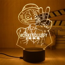 원피스 3D LED 나이트 라이트 애니메이션 루피 조로 니코 해적선 테이블 램프 데스크탑 장식 크리스마스 생일 선물, 18CM Warm white, 05 5