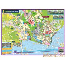 검단신도시 개발계획도 (소-중-대) 인천서구지도 검단신도시지도, 대형210x150롤스크린형(천재질)