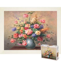 퍼즐피플 정물 직소퍼즐, 화병 150피스 액자포함(우드화이트), 150p