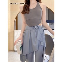 테니스스커트운동반바지요가팬츠 Yeung suhan/솔리드 발레 스커트 요가 바지 안심 겉옷 여성복 스포츠 힙 커버 숄