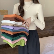 [당일발송]오앤드 쫀쫀한 반폴라 반목 골지 슬림 긴팔 니트 16color