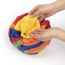 깔끔더하기 강아지 노즈워크 장난감 볼 간식 애견장난감 공, L사이즈-20cm+부착식4단걸이, 레인보우