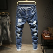 남자청바지 봄여름 스판 일자 꾸안꾸룩 인싸 데님팬츠