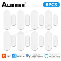 손님감지벨 동체감지기 차인벨 돔형 열선감지기 aubss tuya smart door sensor wifi door window opening home security alarm, 8개