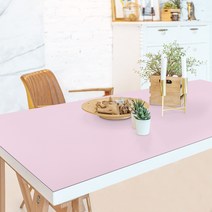 어나더 양면 가죽 방수 사각 식탁보 매트, 80 x 180 cm, 핑크 + 진핑크
