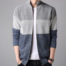 선빛 안디오 남성 가디건 가을 간절기 배색 헨리넥 아우터 점퍼