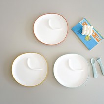 킨토 본보 유아식기 플레이트 24cm 나눔식판 - 블루그레이 오렌지 옐로우