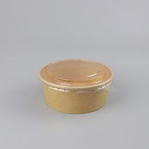 샐러드 회덮밥 비빔밥 닭강정 분식포장 특수컵 750ml 종이용기 뚜껑 세트 300개, 단품, 단품