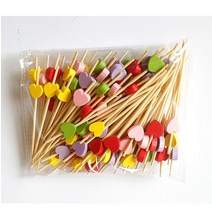 과일꼬지 꼬치 이쑤시개 핑거푸드 스틱 포크 파티, 9cm 혼합 색상 사각 크리스탈 100개