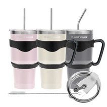 텀블러 900ml 손잡이 스트로텀블러 스트로우 물병 물컵 텀블러세트 사은품 보온보냉 진공텀블러 매그넘, 리얼화이트