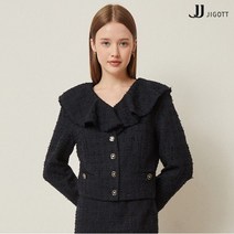 JJ지고트 러플 칼라 크롭 트위드 재킷 GMAP0JK10