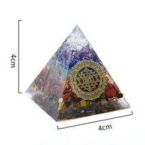 자수정 명상석 피라미드 원석 생명의 나무 오르곤 치유 크리스탈 생성기 오르곤 보호 도구, G 4x4cm