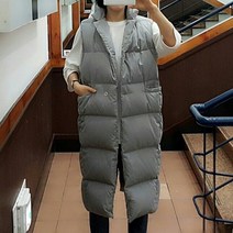 오드리쇼룸 덕다운 벤치코트 다운 베스트 오리털 패딩 롱조끼