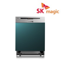 [세제/린스 증정] SK매직 빌트인 12인용 식기 세척기 건조기 DWA7303B / 유광 글로시 패널 색상, 글로시 딥그린